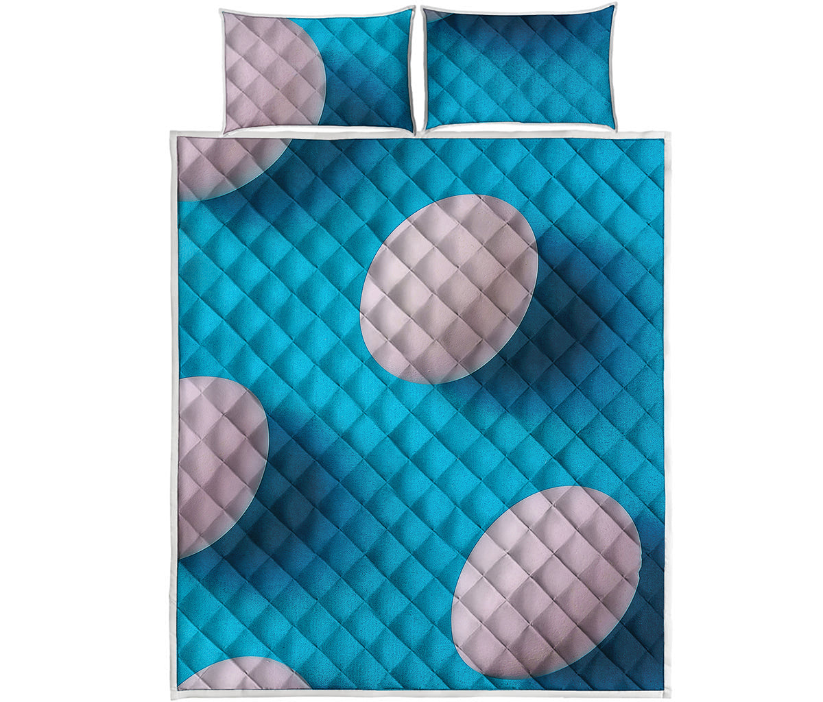 Eggs Pattern Print Quilt Bed Set