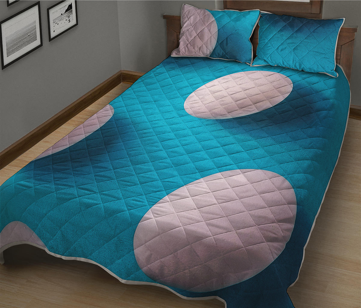 Eggs Pattern Print Quilt Bed Set