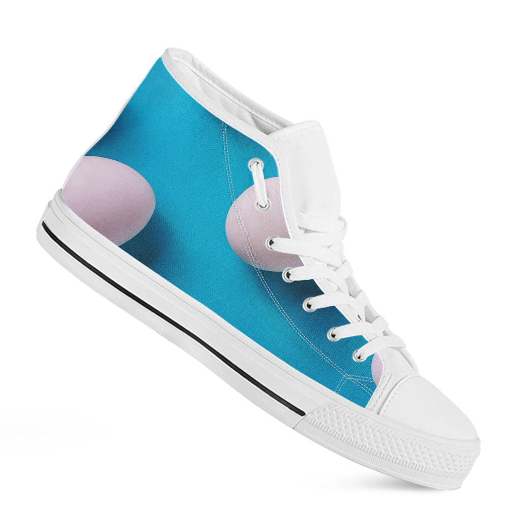 Eggs Pattern Print White High Top Shoes