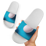 Eggs Pattern Print White Slide Sandals