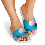 Eggs Pattern Print White Slide Sandals