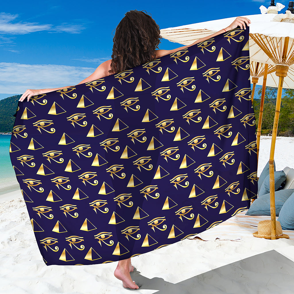 Egypt Eye Of Horus Pattern Print Beach Sarong Wrap