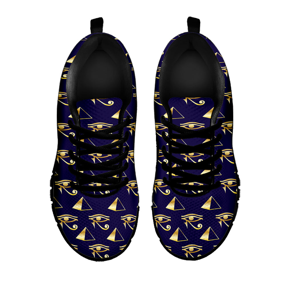 Egypt Eye Of Horus Pattern Print Black Sneakers