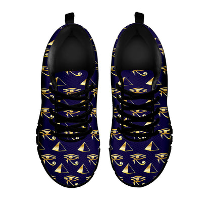 Egypt Eye Of Horus Pattern Print Black Sneakers