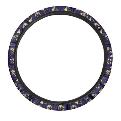 Egypt Eye Of Horus Pattern Print Car Steering Wheel Cover