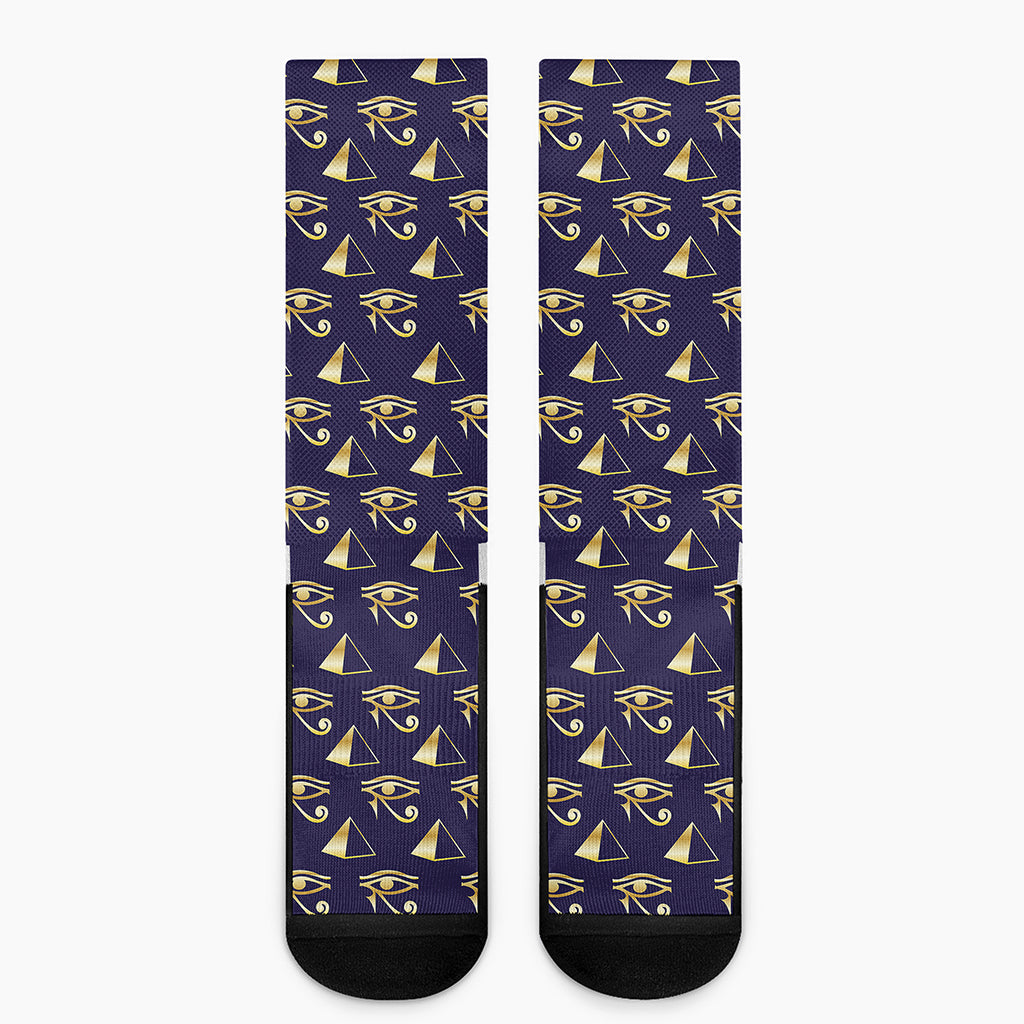 Egypt Eye Of Horus Pattern Print Crew Socks