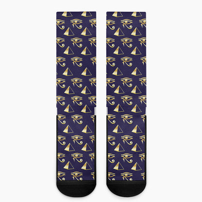 Egypt Eye Of Horus Pattern Print Crew Socks