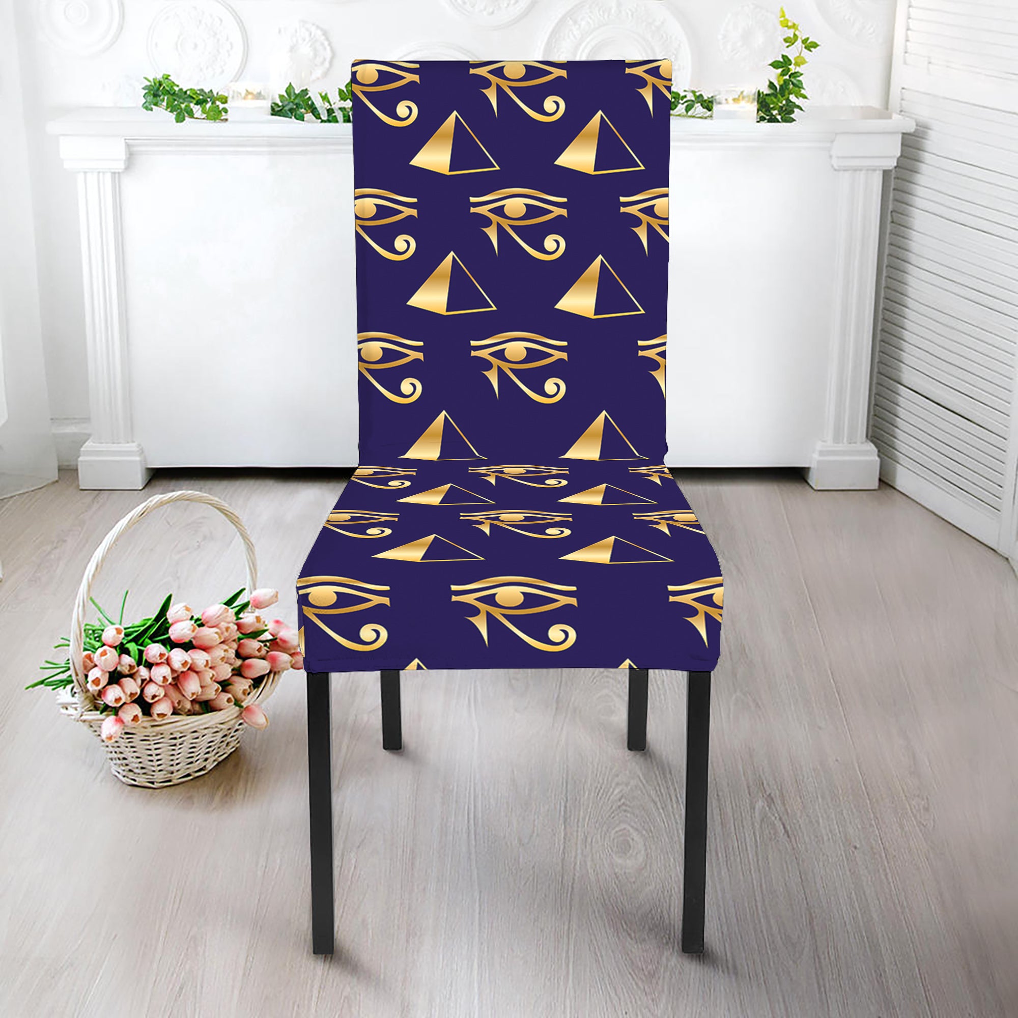 Egypt Eye Of Horus Pattern Print Dining Chair Slipcover