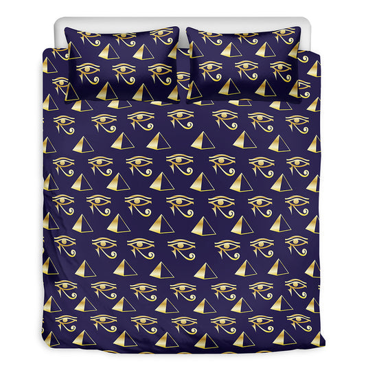 Egypt Eye Of Horus Pattern Print Duvet Cover Bedding Set