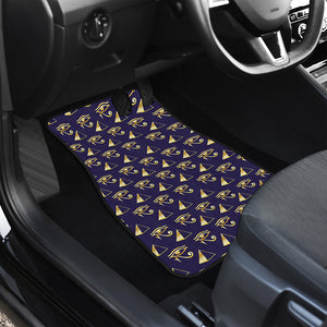 Egypt Eye Of Horus Pattern Print Front and Back Car Floor Mats