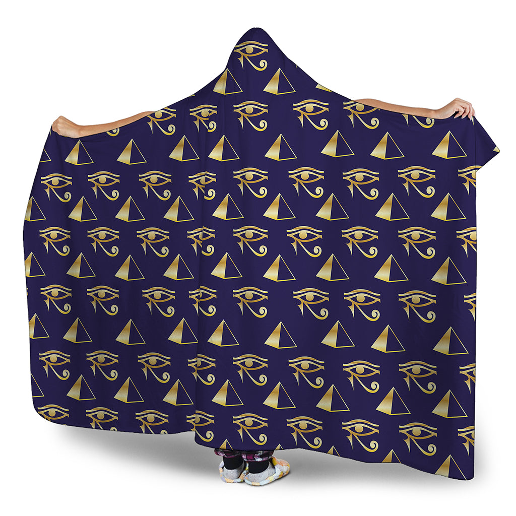 Egypt Eye Of Horus Pattern Print Hooded Blanket