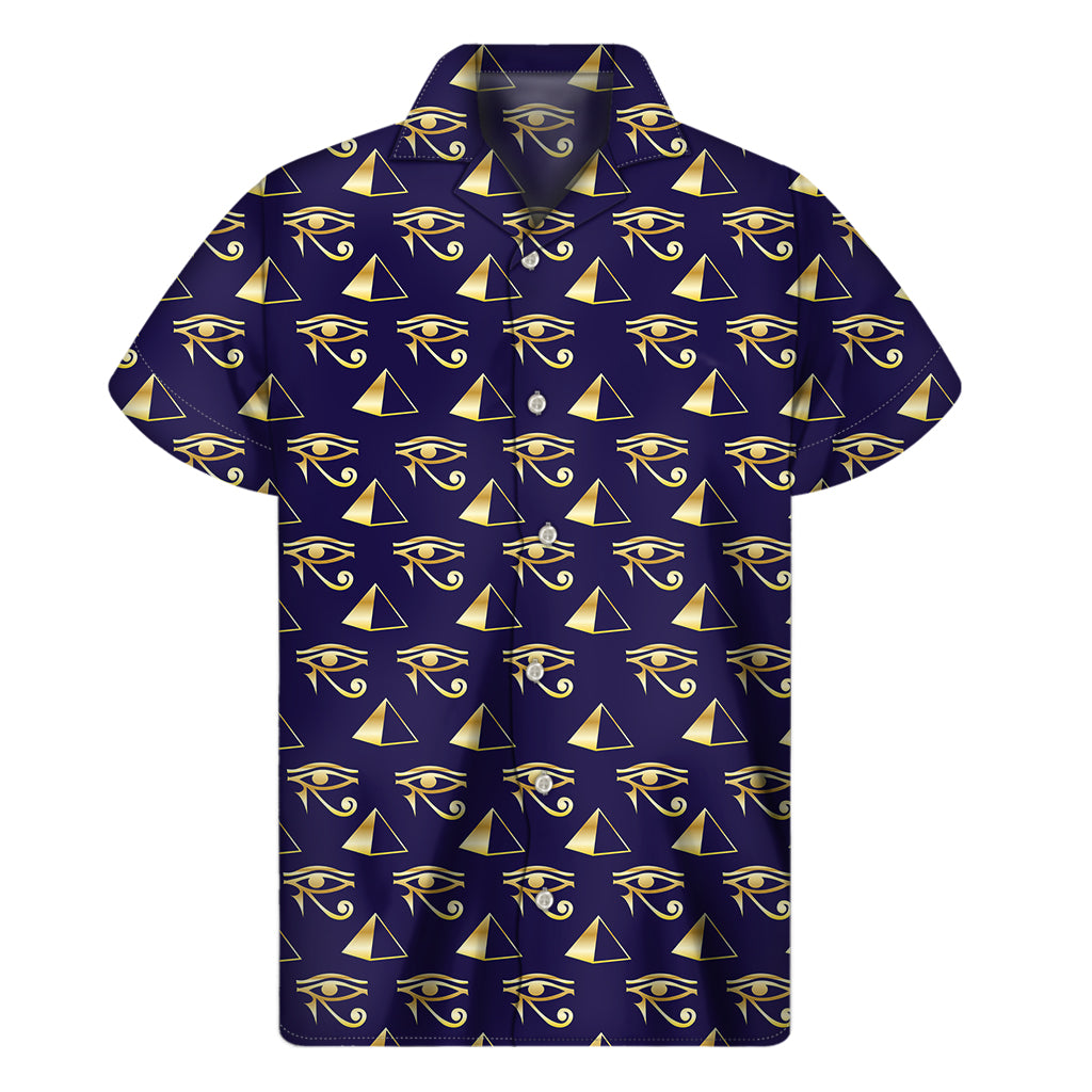 Egypt Eye Of Horus Pattern Print Men's Short Sleeve Shirt