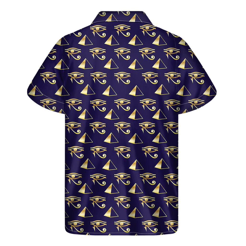 Egypt Eye Of Horus Pattern Print Men's Short Sleeve Shirt