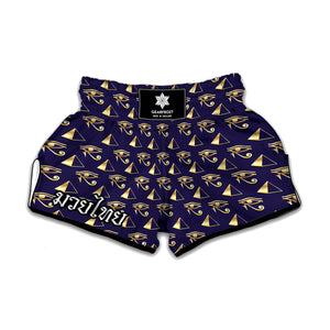 Egypt Eye Of Horus Pattern Print Muay Thai Boxing Shorts