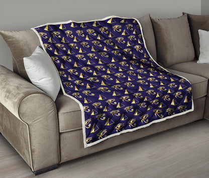 Egypt Eye Of Horus Pattern Print Quilt