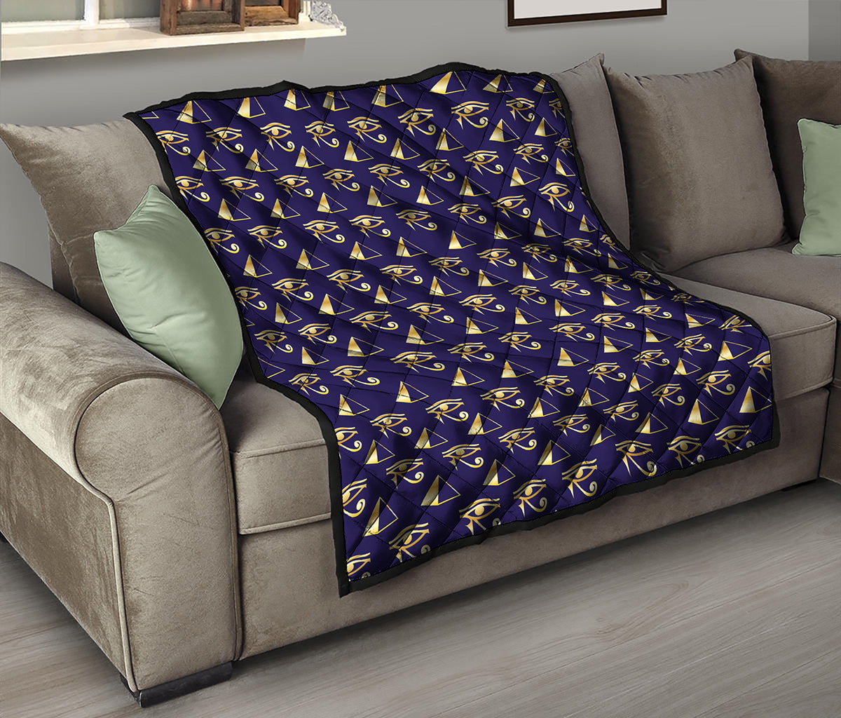 Egypt Eye Of Horus Pattern Print Quilt