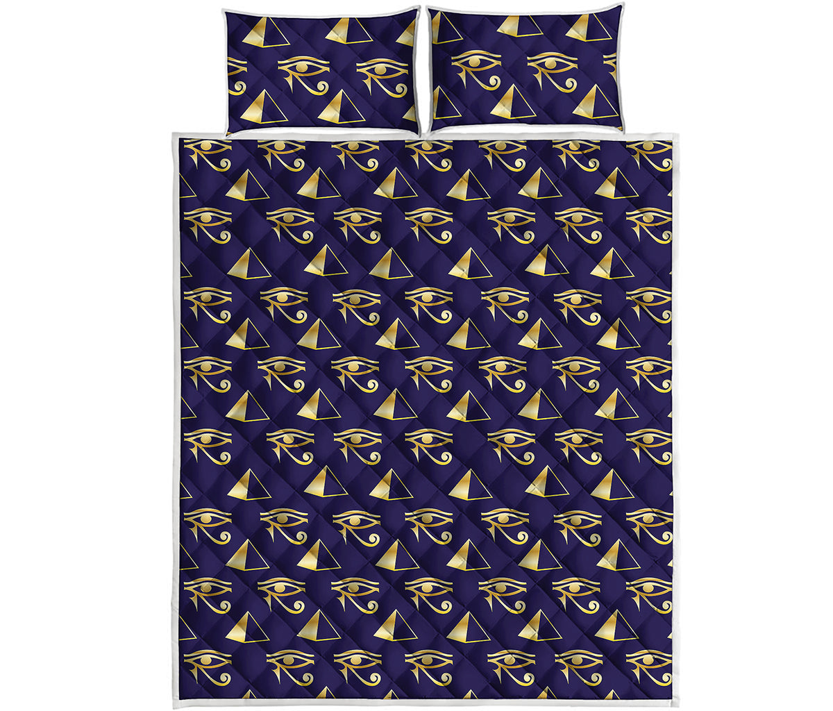 Egypt Eye Of Horus Pattern Print Quilt Bed Set