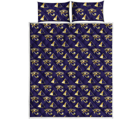 Egypt Eye Of Horus Pattern Print Quilt Bed Set