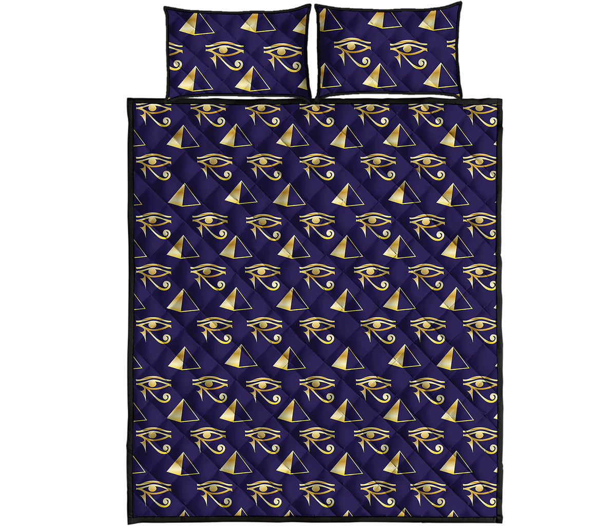 Egypt Eye Of Horus Pattern Print Quilt Bed Set