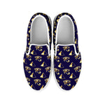 Egypt Eye Of Horus Pattern Print White Slip On Shoes