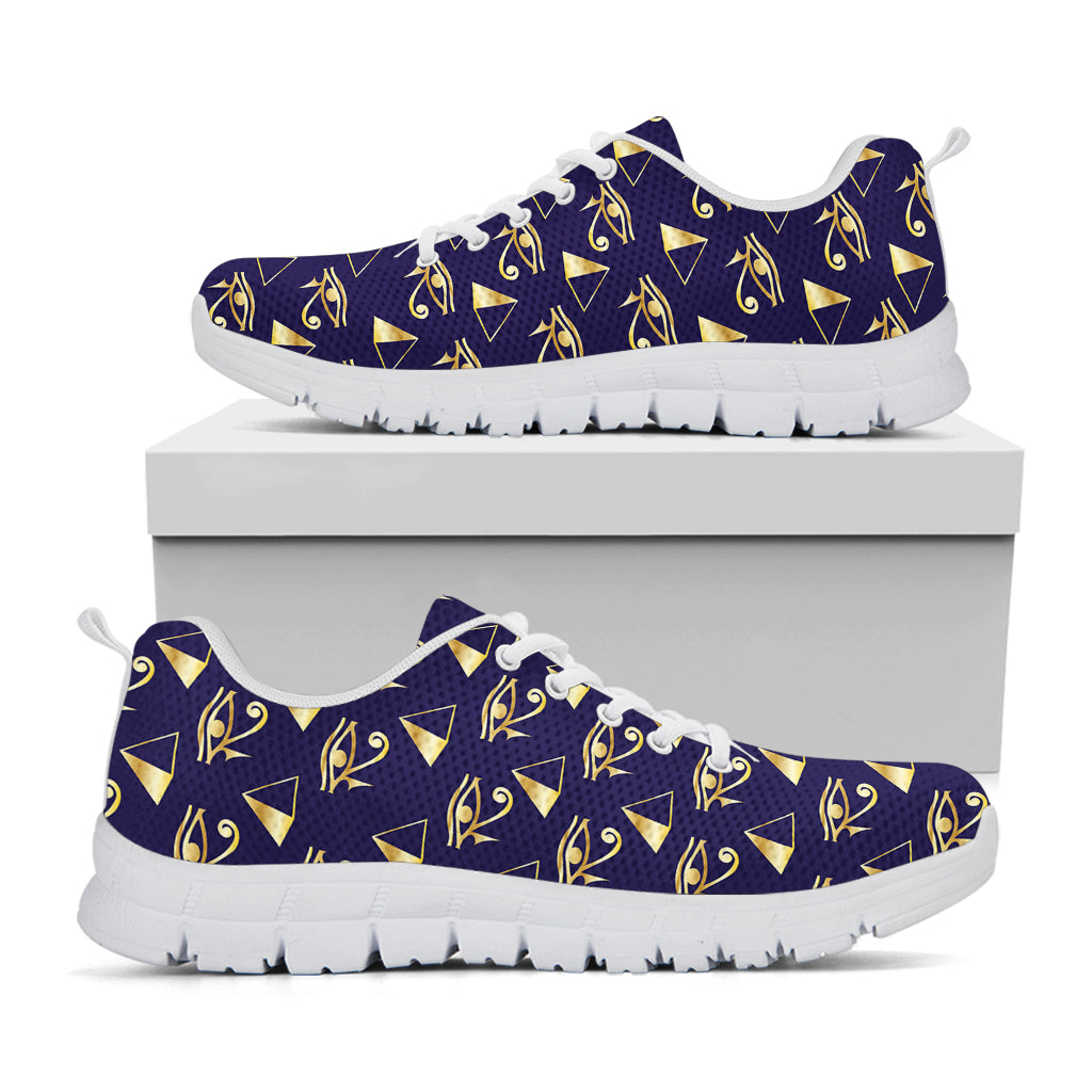 Egypt Eye Of Horus Pattern Print White Sneakers