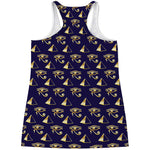 Egypt Eye Of Horus Pattern Print Women's Racerback Tank Top