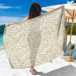 Egypt Hieroglyphs Pattern Print Beach Sarong Wrap
