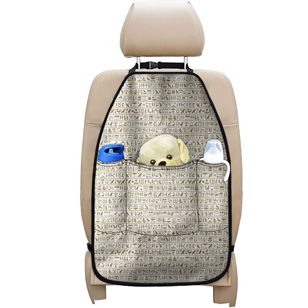 Egypt Hieroglyphs Pattern Print Car Seat Organizers