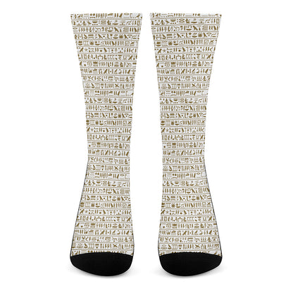 Egypt Hieroglyphs Pattern Print Crew Socks
