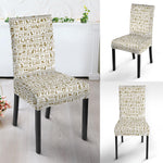 Egypt Hieroglyphs Pattern Print Dining Chair Slipcover