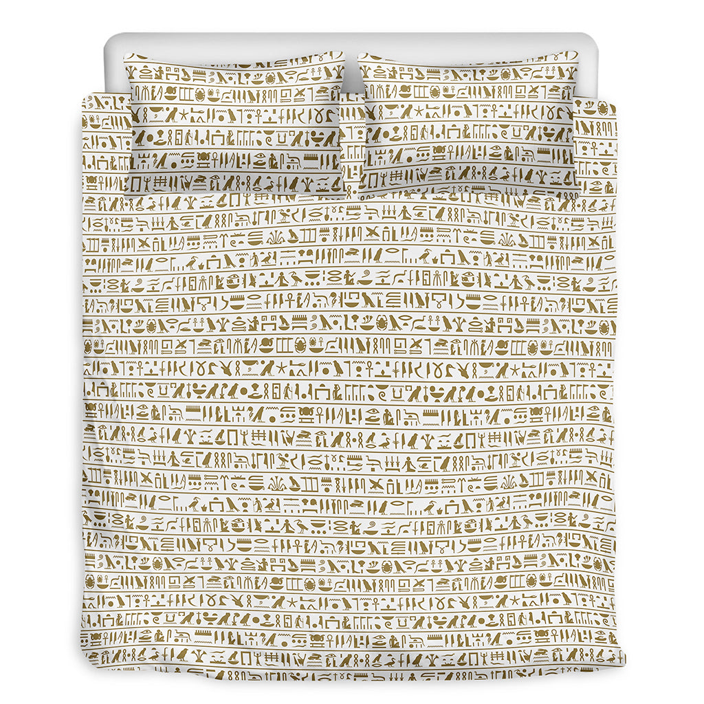Egypt Hieroglyphs Pattern Print Duvet Cover Bedding Set