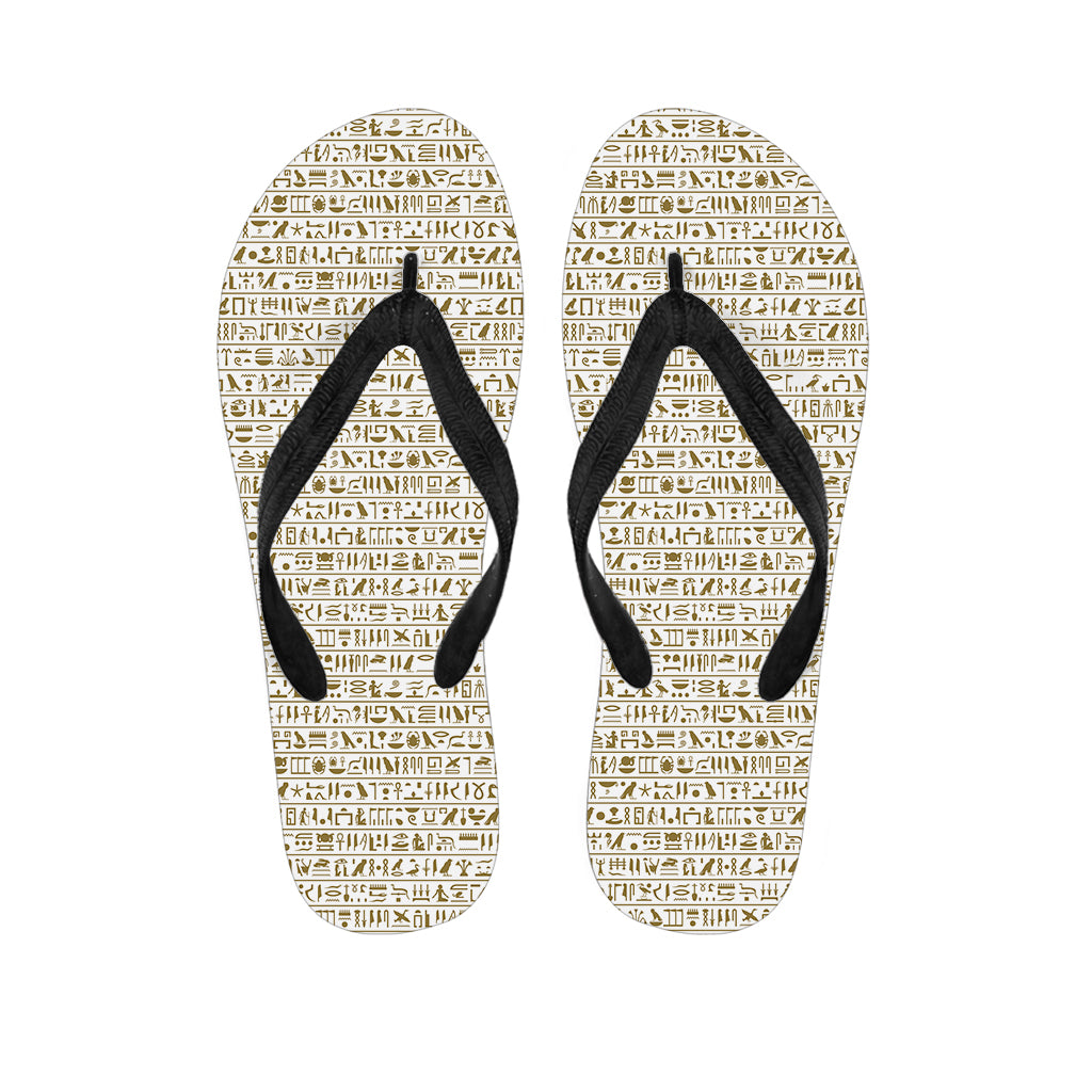 Egypt Hieroglyphs Pattern Print Flip Flops