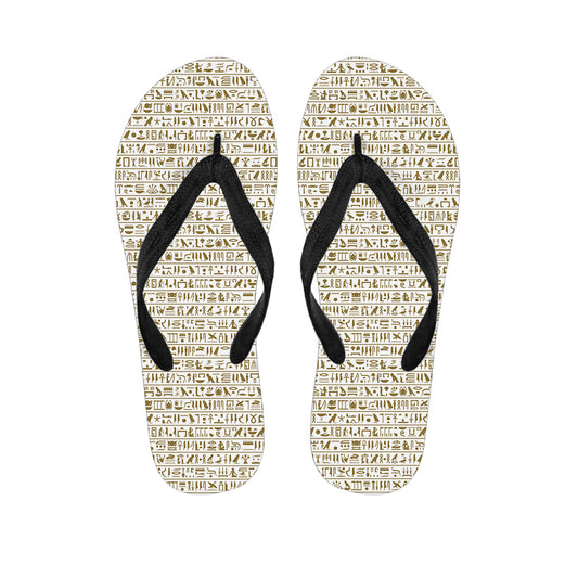 Egypt Hieroglyphs Pattern Print Flip Flops