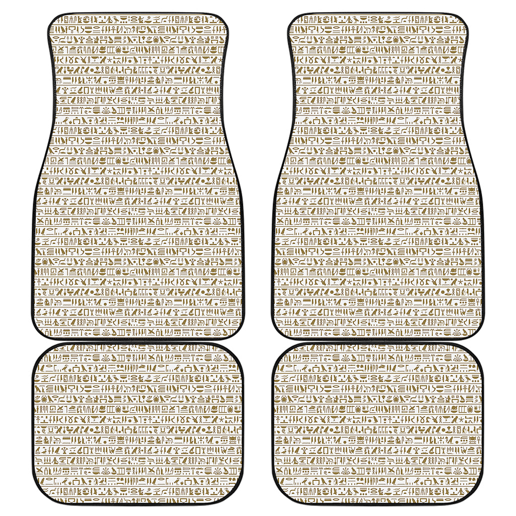 Egypt Hieroglyphs Pattern Print Front and Back Car Floor Mats