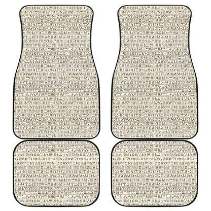 Egypt Hieroglyphs Pattern Print Front and Back Car Floor Mats
