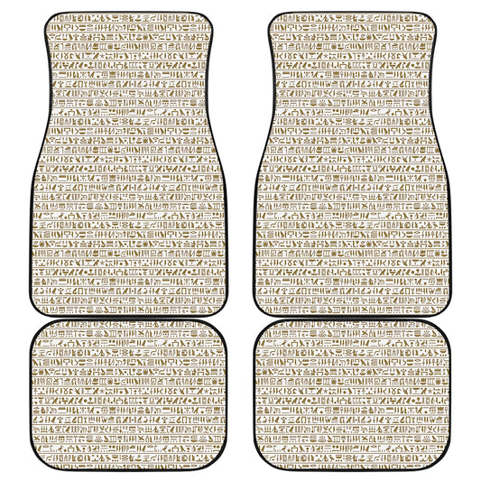 Egypt Hieroglyphs Pattern Print Front and Back Car Floor Mats