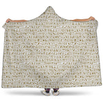 Egypt Hieroglyphs Pattern Print Hooded Blanket