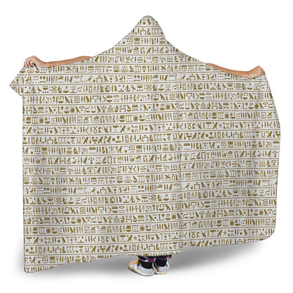 Egypt Hieroglyphs Pattern Print Hooded Blanket