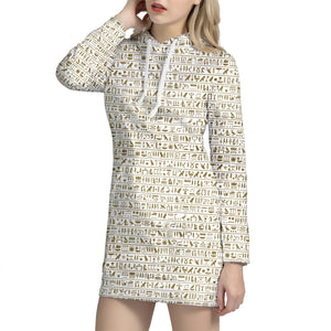 Egypt Hieroglyphs Pattern Print Hoodie Dress