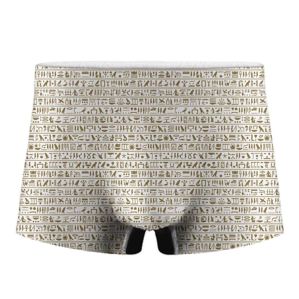 Egypt Hieroglyphs Pattern Print Men's Boxer Briefs