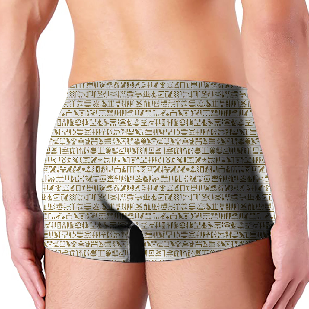 Egypt Hieroglyphs Pattern Print Men's Boxer Briefs