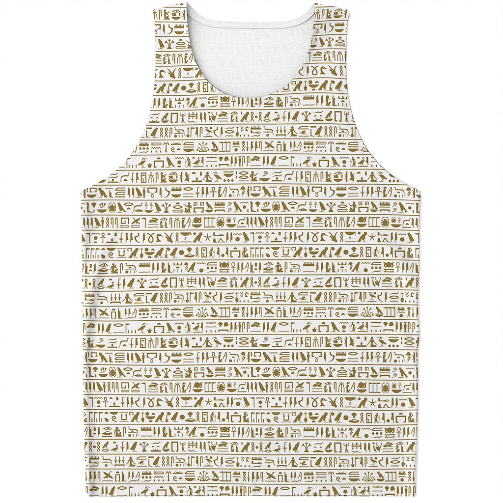 Egypt Hieroglyphs Pattern Print Men's Tank Top