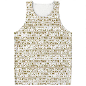 Egypt Hieroglyphs Pattern Print Men's Tank Top