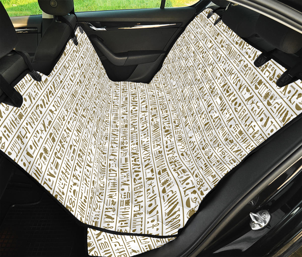 Egypt Hieroglyphs Pattern Print Pet Car Back Seat Cover