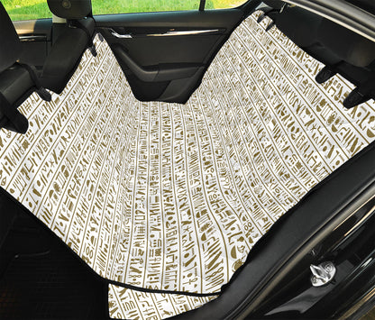 Egypt Hieroglyphs Pattern Print Pet Car Back Seat Cover