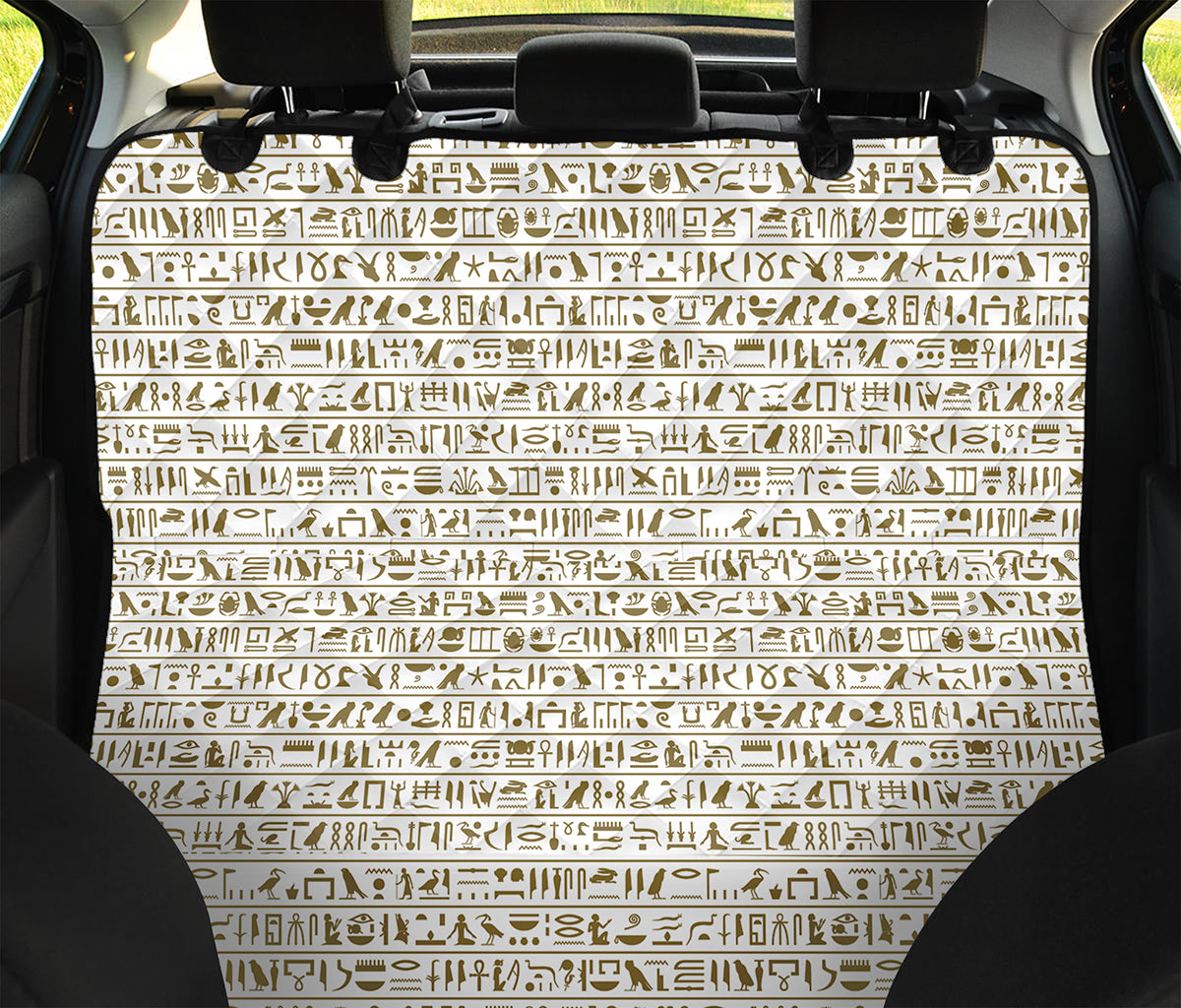 Egypt Hieroglyphs Pattern Print Pet Car Back Seat Cover