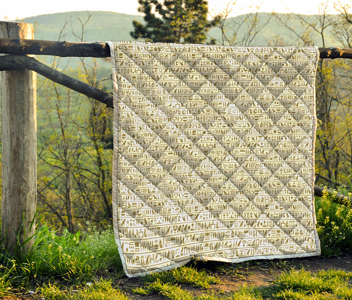 Egypt Hieroglyphs Pattern Print Quilt