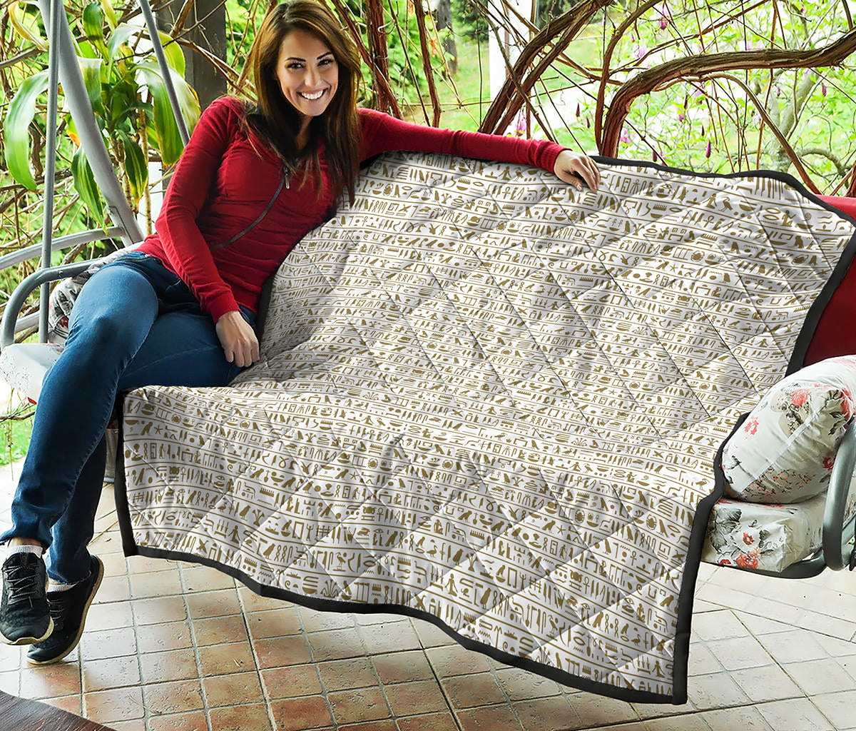 Egypt Hieroglyphs Pattern Print Quilt