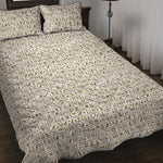 Egypt Hieroglyphs Pattern Print Quilt Bed Set