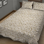 Egypt Hieroglyphs Pattern Print Quilt Bed Set